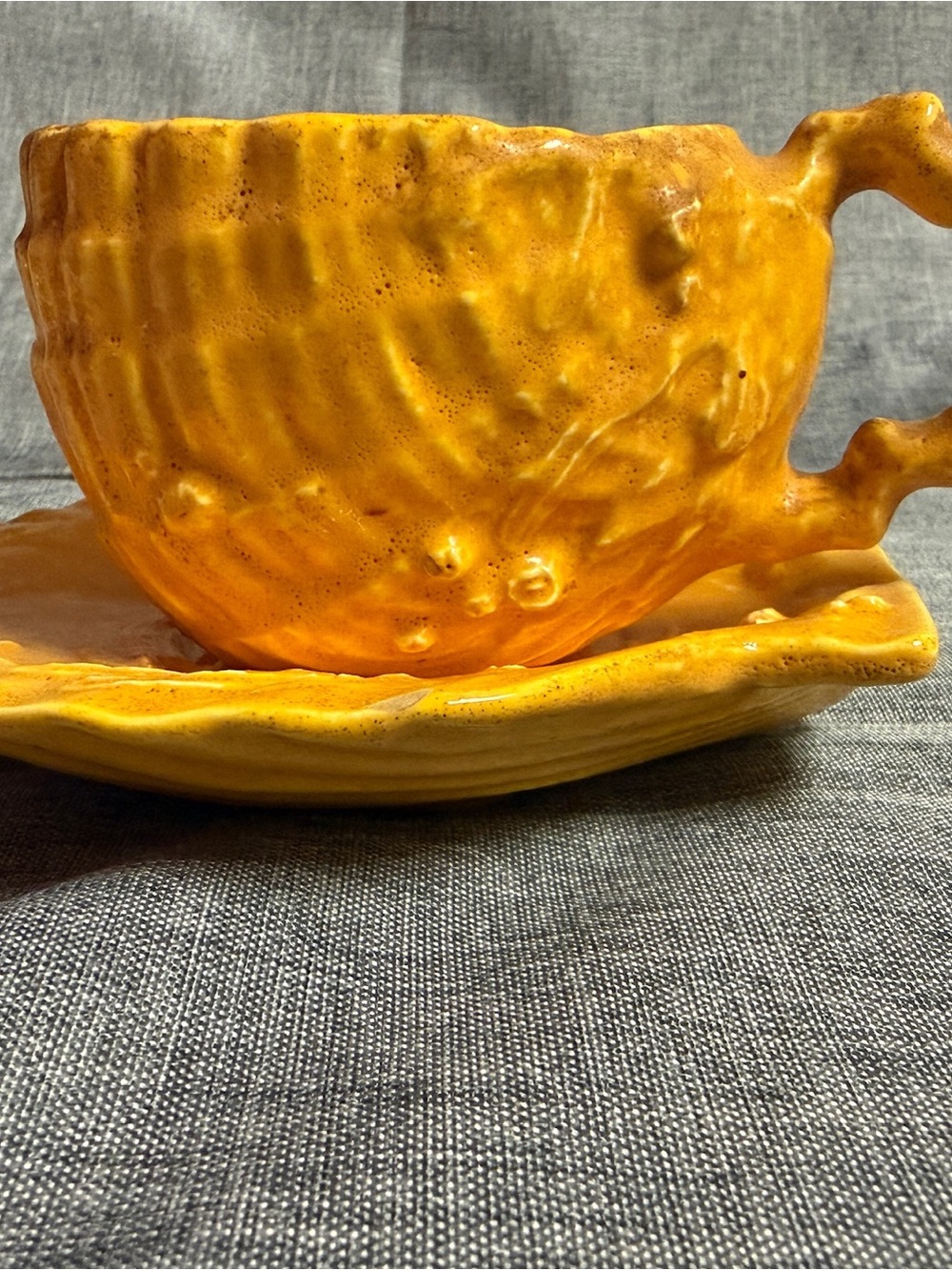 Vintage Yellow Shell Cup & Saucer Tea Set Cottagecore